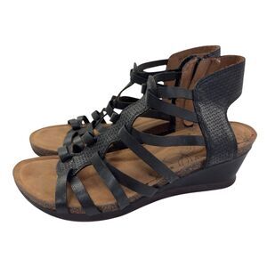 Cobb Hill Slingback Black Wedge Heels Size 10 Gladiator Strappy Rockport